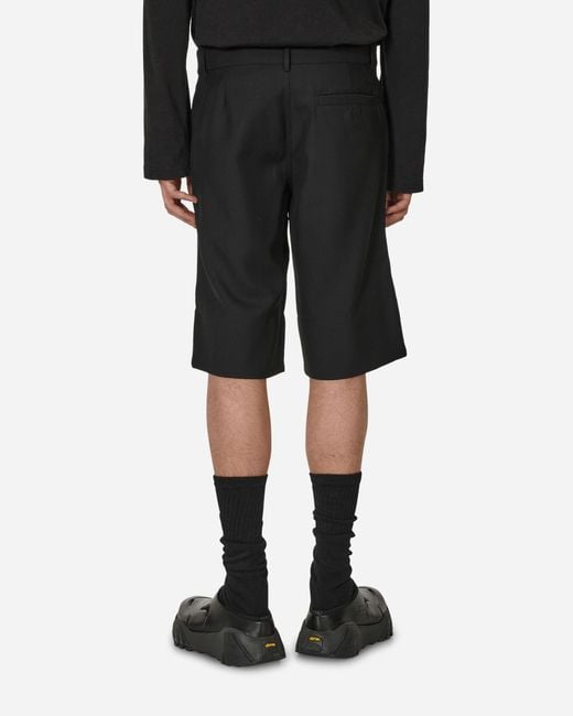 GR10K Black Wool Tailored Shorts for men