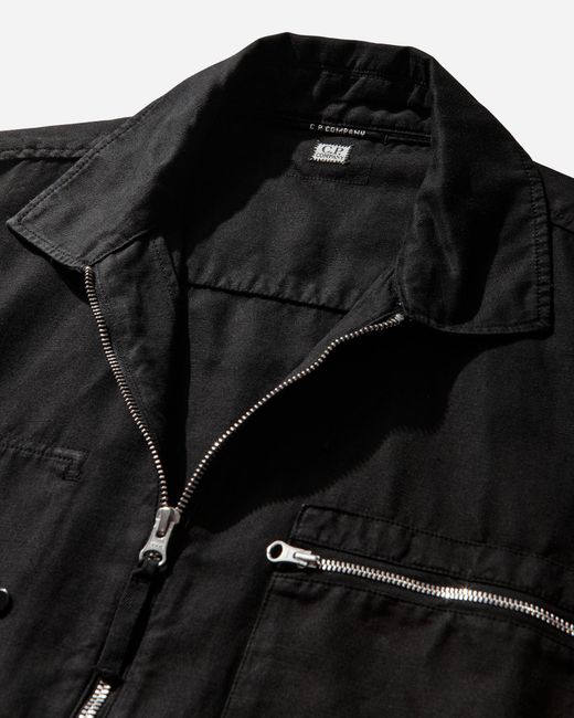 C P Company Black Men S Cotton / Linen Overshirt for men