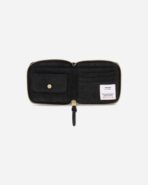 Visvim Black Suede Bi-fold Wallet for men