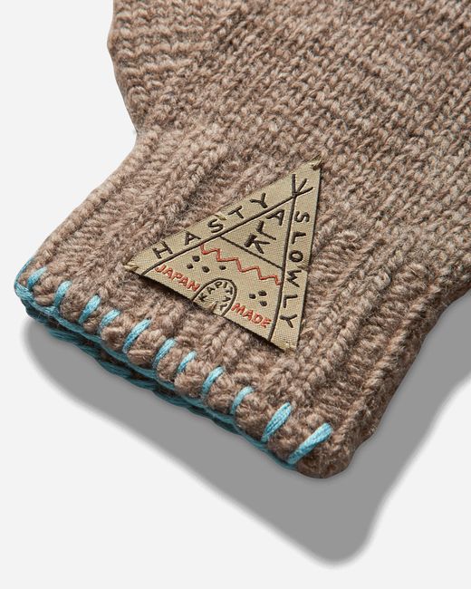 Kapital Natural Wool Folktale Gloves (speakeasy) Gray / Beige for men