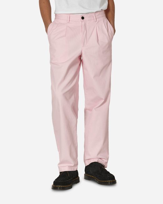 Noah NYC Pink Twill Double-Pleat Pants for men