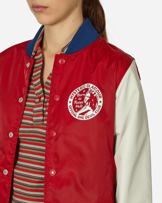 Hysteric Glamour Red Born To Raise Hell Stadium Jacket