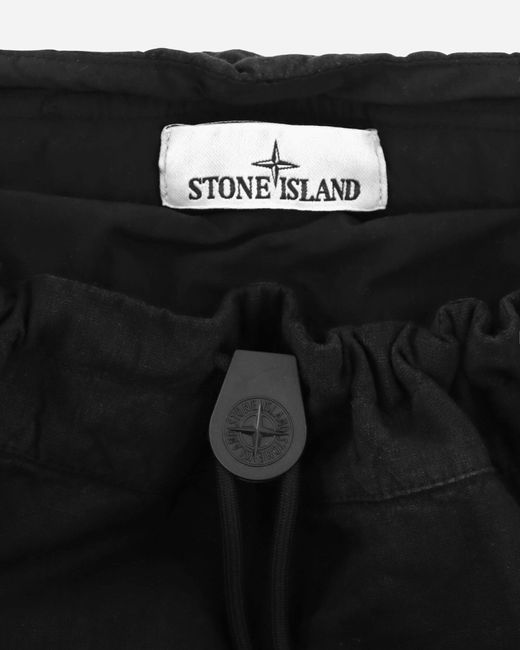 Stone Island Black Linen-tc Canvas Backpack for men