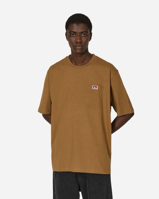 Ben Davis Work Clothes Brown Heavy Duty Classic Label Pocket T-Shirt Coyote for men