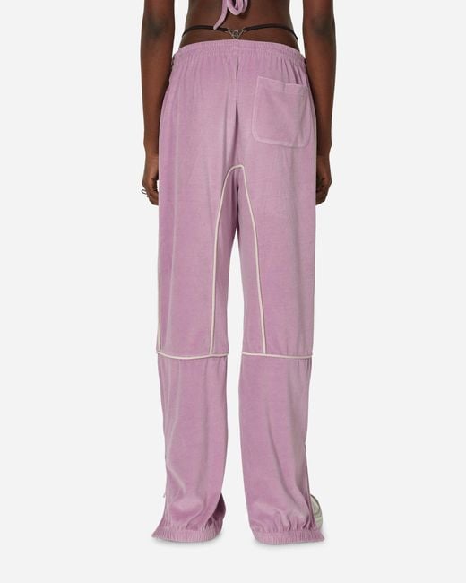 Priscavera Pink Velour Track Pants Lavender