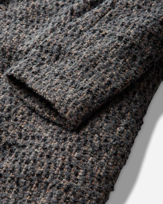 ERL Black Textured Wool Overcoat for men