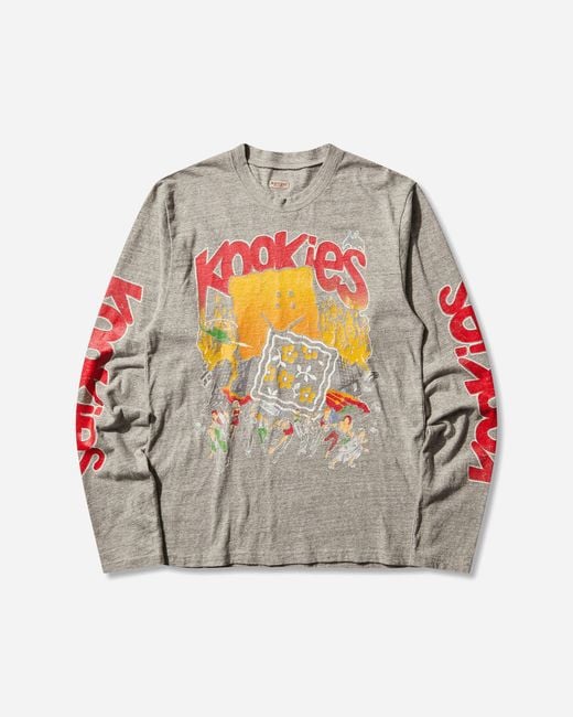 Kapital Gray Men S Top Jersey Crew Longsleeve T-shirt (buster Peckish Bowy) for men