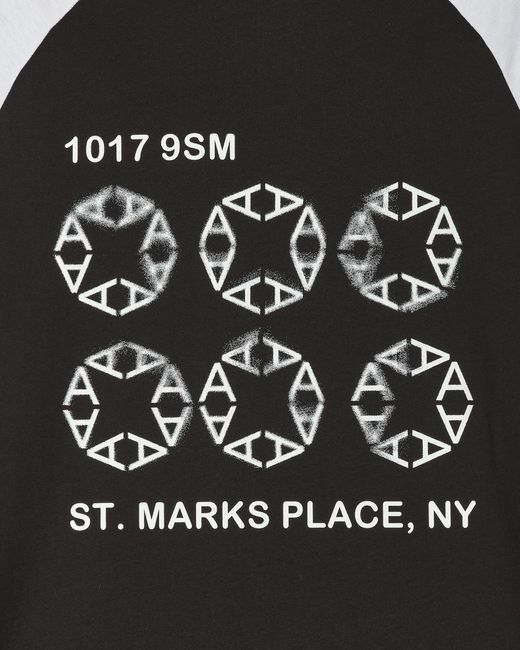 1017 ALYX 9SM Black Oversize Logo Raglan T-Shirt for men