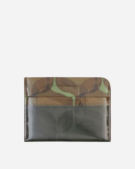 Dries Van Noten Gray Printed Leather Cardholder Beige for men