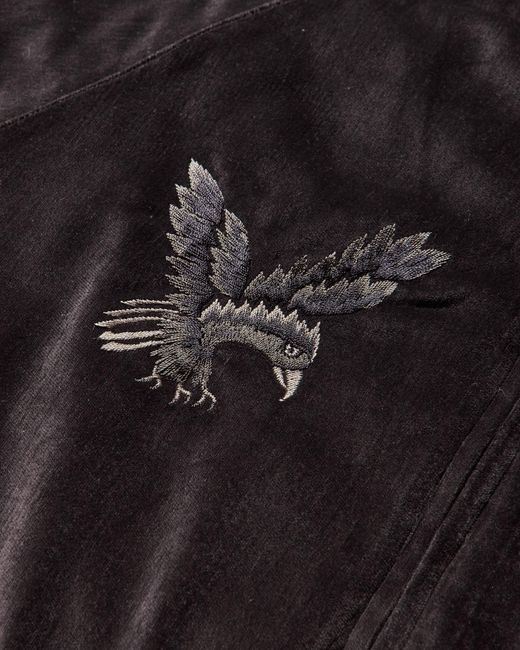 Kapital Black Men S Velveteen Souvenir Jacket (raven And Skull) for men
