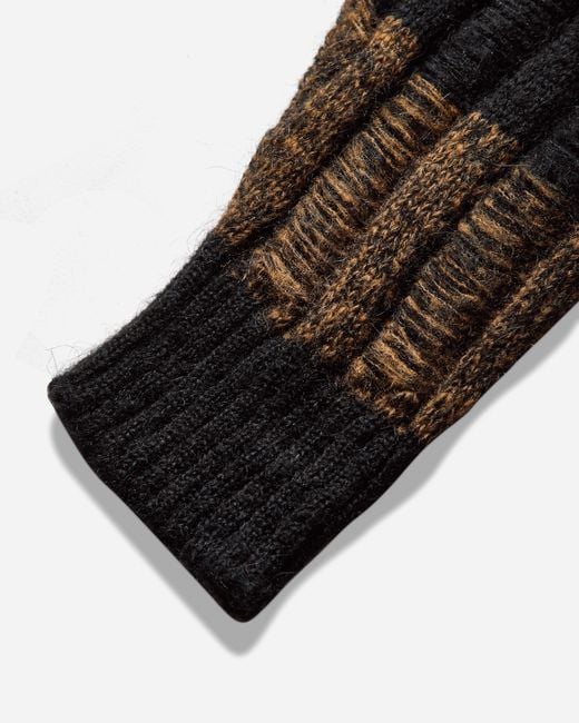 Aries Red Mohair Cable Stripe Sweater for men