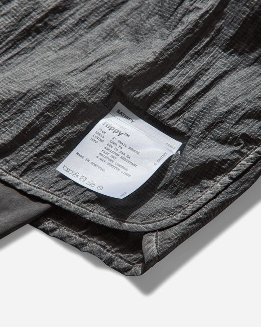 Satisfy Gray S Rippy 3In Trail Shorts Aged for men