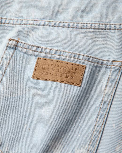 MM6 by Maison Margiela White S Distressed Straight Leg Jeans Medium for men