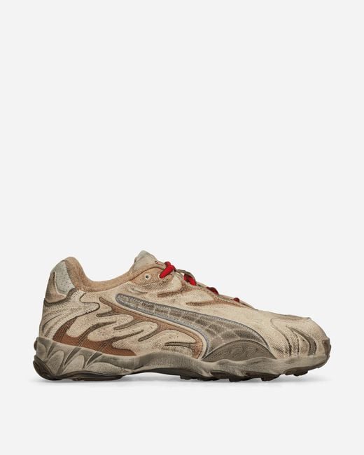 PUMA Brown A$Ap Rocky Inhale Distressed Canvas Sneakers Alpine Snow for men