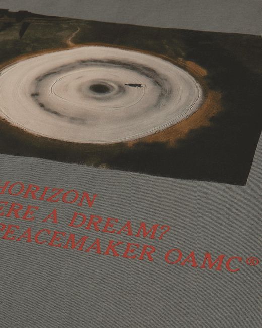Oamc Peacemaker Men S Landart 03 Print Loose Fit T-shirt Gray for men