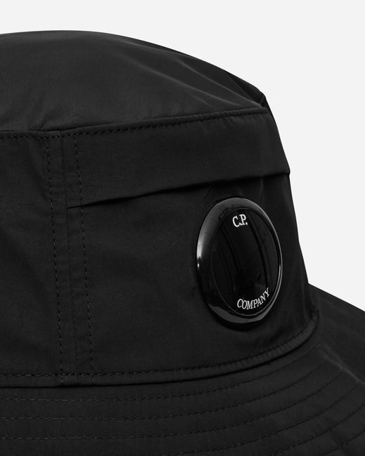 C P Company Black Chrome-r Bucket Hat for men