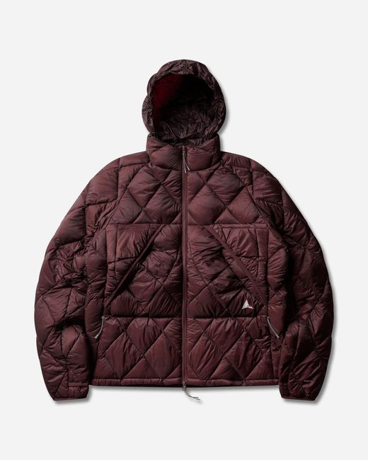 Roa Red Nuna 800 Fill Power Hooded Down Jacket Burgundy for men