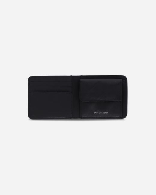 Dries Van Noten Black Printed Leather Wallet Ecru for men