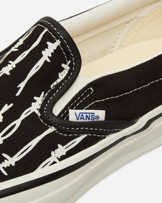 Vans White Classic Slip-on Reissue 98 Sneakers / Barbed Wire for men