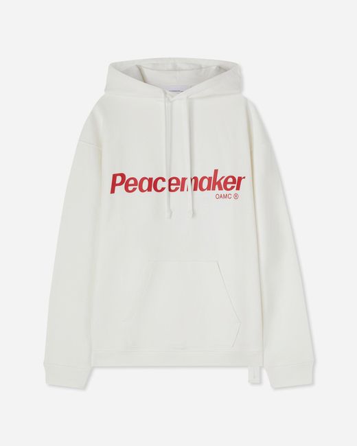 Oamc Peacemaker White Men S Flower Loose Fit Hoodie Snow for men