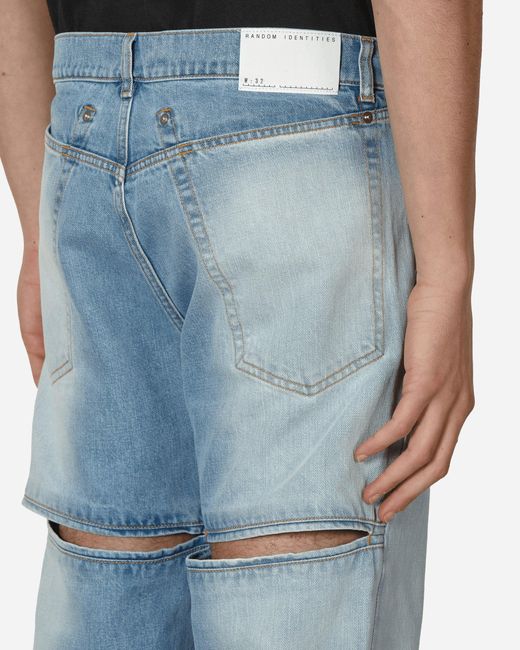 Random Identities Blue Back Cut Denim Pants for men