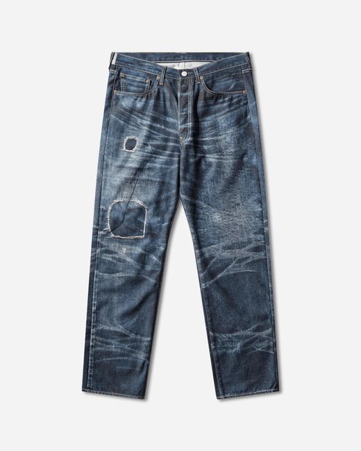 Junya Watanabe Blue Men S New Manual Printed Denim Pants Indigo for men