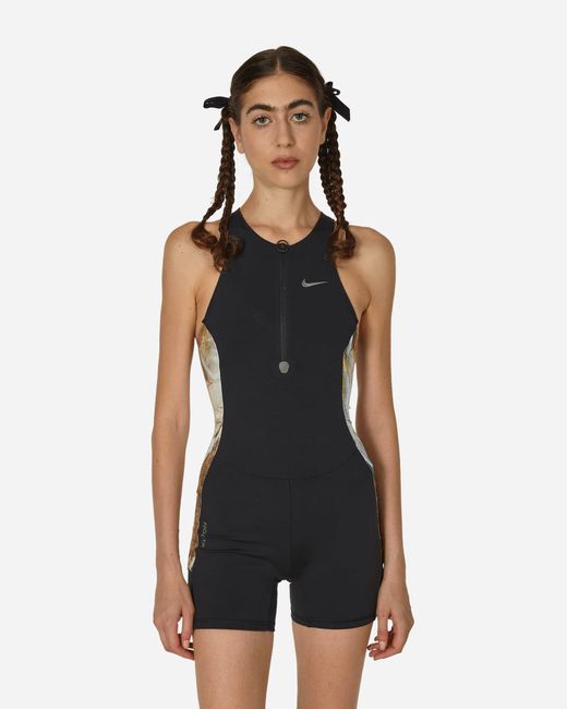 Nike Black Nocta Running Unitard Bodysuit / Baroque Brown