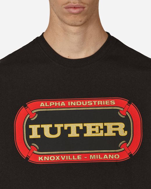 Iuter Black Alpha Industries Mat T-Shirt for men