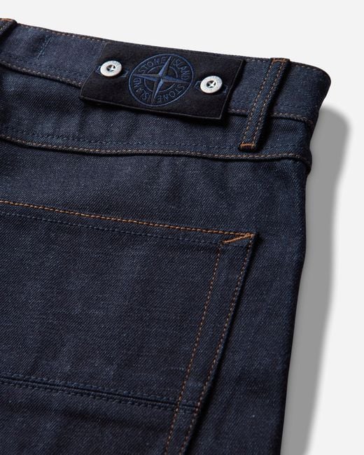 Stone Island Blue Men S Selvedge Indigo Denim-raw Jeans Raw for men