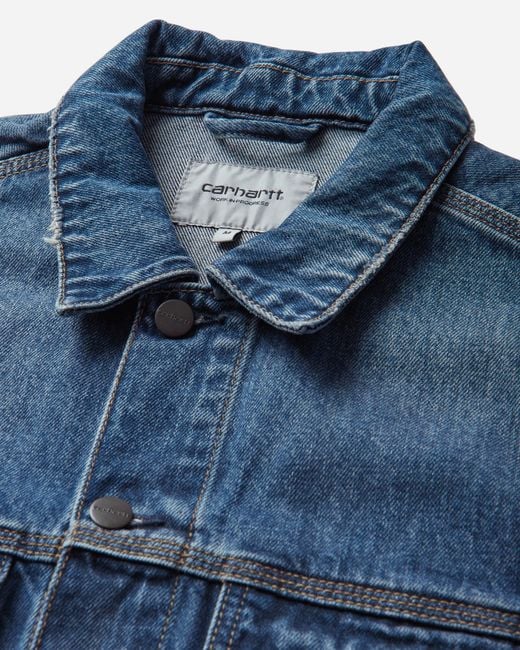 Carhartt Blue Helston Jacket (Destroy Wash) for men