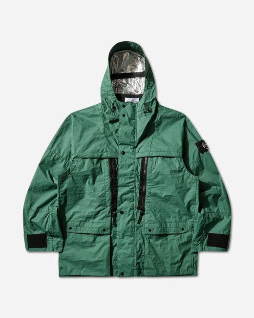 Stone Island Green S Metal Lamina Ripstop Heat Reactive Hooded Jacket Malachite for men
