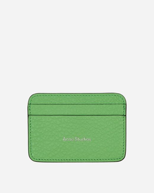 Acne Green Leather Card Holder for men