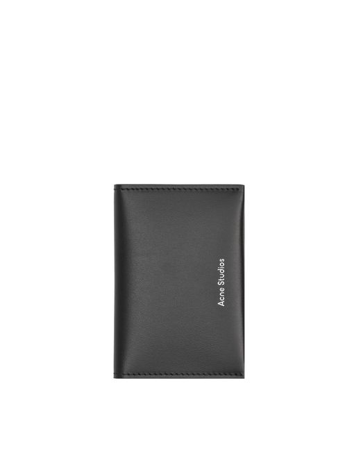 Acne Black Folded Leather Card Holder for men