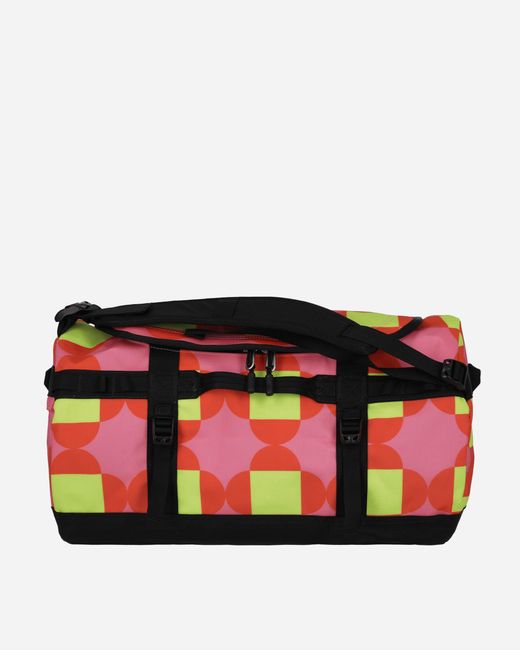 The North Face Red Recycled PVC Printed Duffel Bag for men