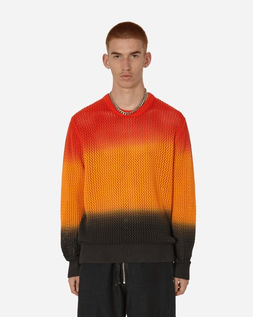 Stussy Orange Pigment Dyed Loose Gauge Sweater Lava for men