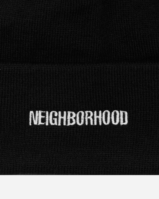 Neighborhood Black Mini Beanie for men
