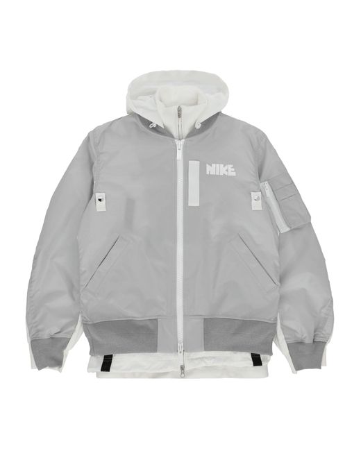 Nike Sacai Layered Bomber Jacket in Grey (Gray) for Men Lyst