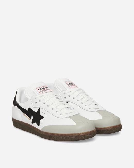 Adidas White Bape Samba Sneakers Cloud / Core Black for men