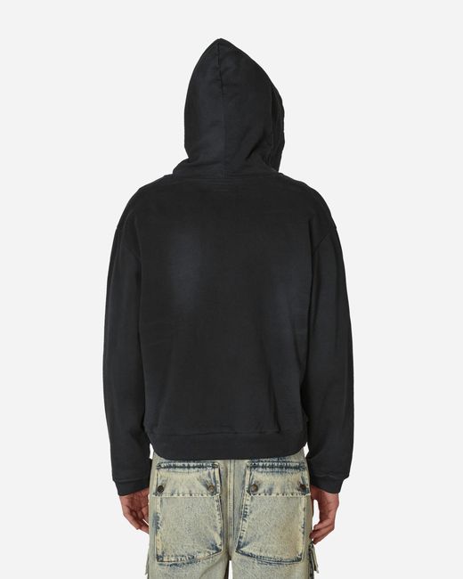 Guess USA Black Full-zip Hoodie Washed Out for men