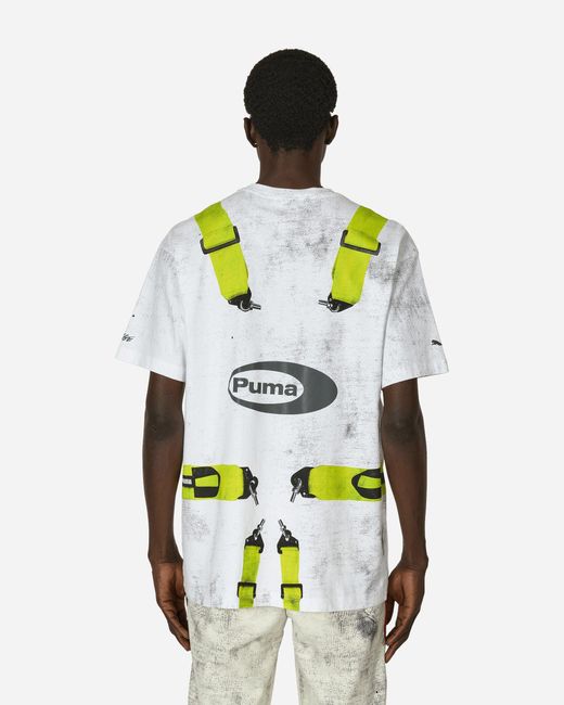 PUMA Yellow A$ap Rocky Seatbelt T-shirt White / Lime Pow for men