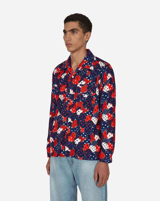 Needles Red Classic Printed Flannel Shirt for men