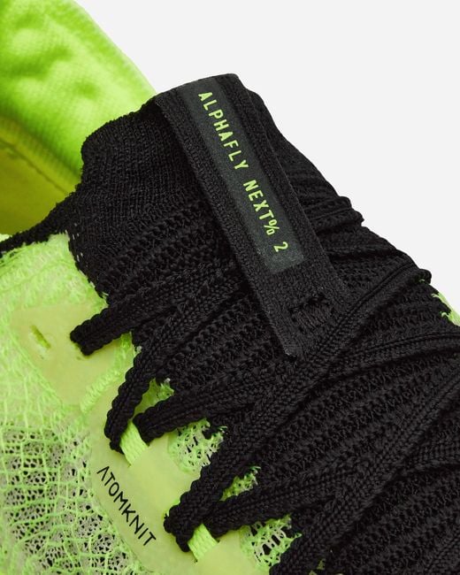 Nike Green Air Zoom Alphafly Next% 2 Flyknit Sneakers Luminous / Crimson Tint / Volt for men