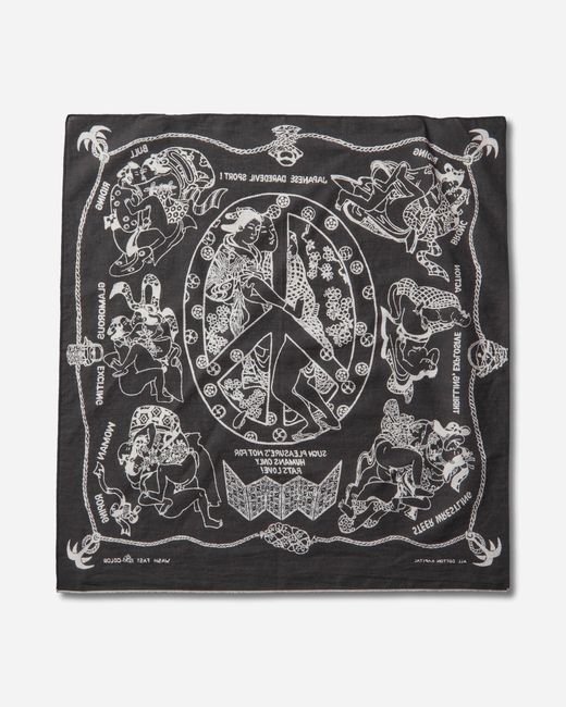 Kapital Black Fastcolor Selvedge Bandana (Yobai) for men