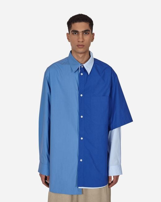Hed Mayner Blue 3 Color Layered Shirt for men