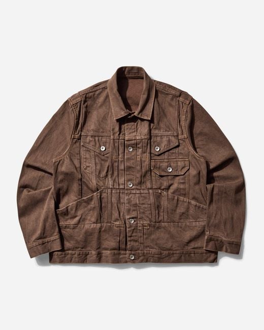Sacai Brown Men S Denim Jacket for men
