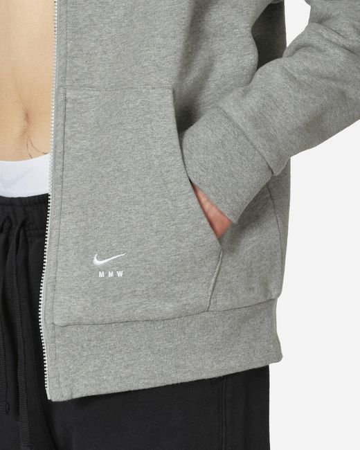 Nike Gray Mmw Full-zip Fleece Hoodie Heather