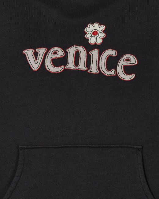 ERL Black Venice Patch Hooded Sweatshirt for men