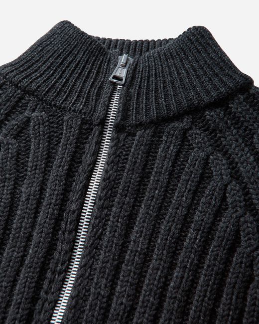 Our Legacy Black Men S Ultra Zip Funnel Sweater Charcoal for men