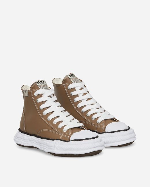 Maison Mihara Yasuhiro Natural Peterson 23 Og Sole Leather High Sneakers Brown
