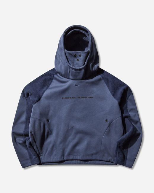 Nike Men S Tech Boreas Oversized Hoodie Thunder / Obsidian in Blue